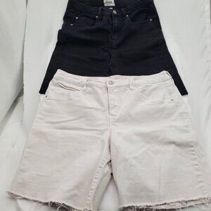 2 for 1 One White & One Black pair of cut off Jean shorts - 11/12